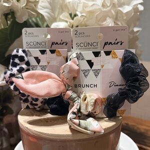 Scunci pairs Brunch and Dinner and day & night Scrunchie Sets.